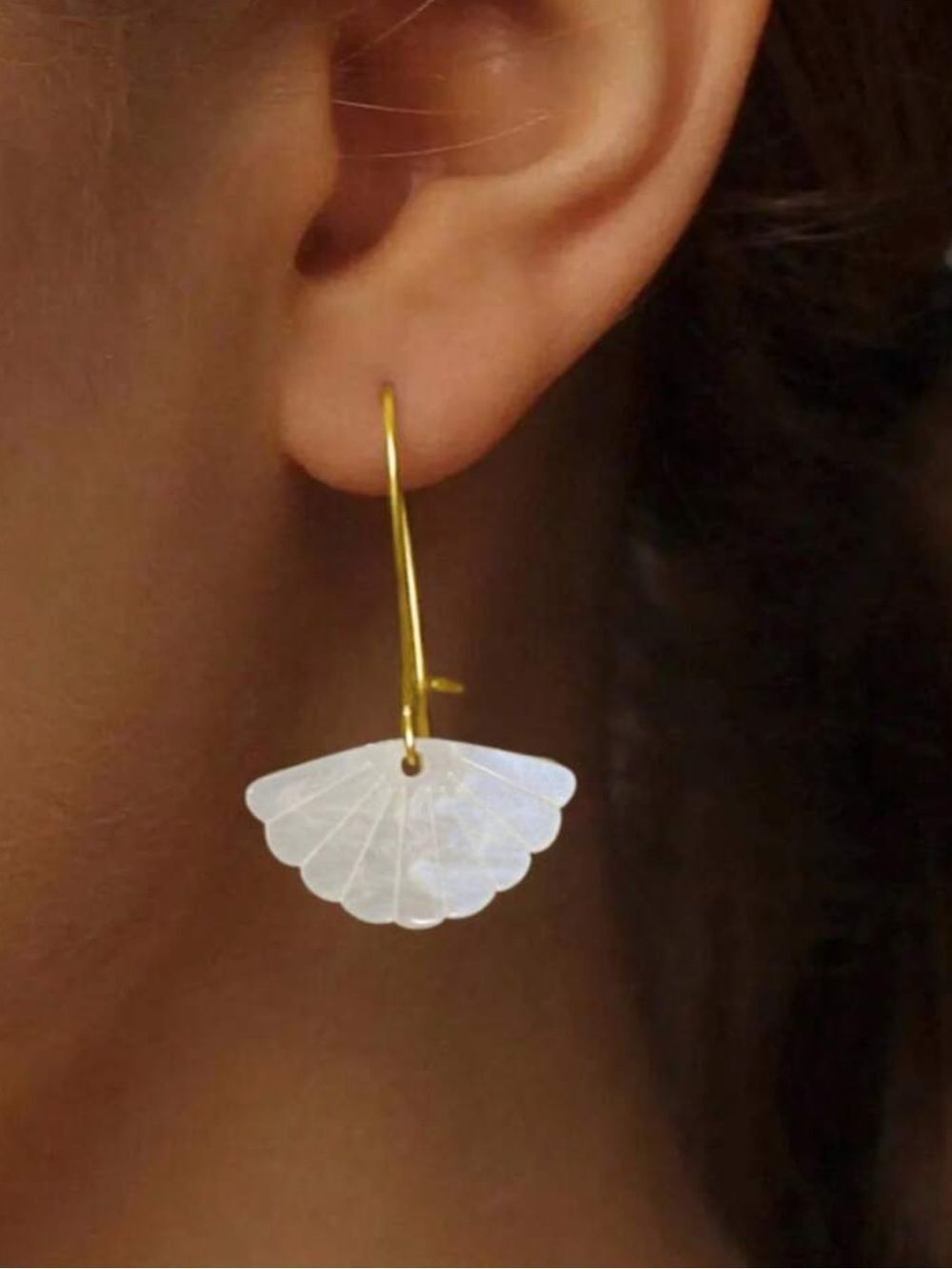 Flower hoop earrings #2801